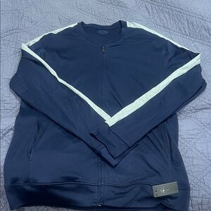 Intimissimi Men’s Navy Blue Zip-Up Jacket with Gray Stripes and matching pants